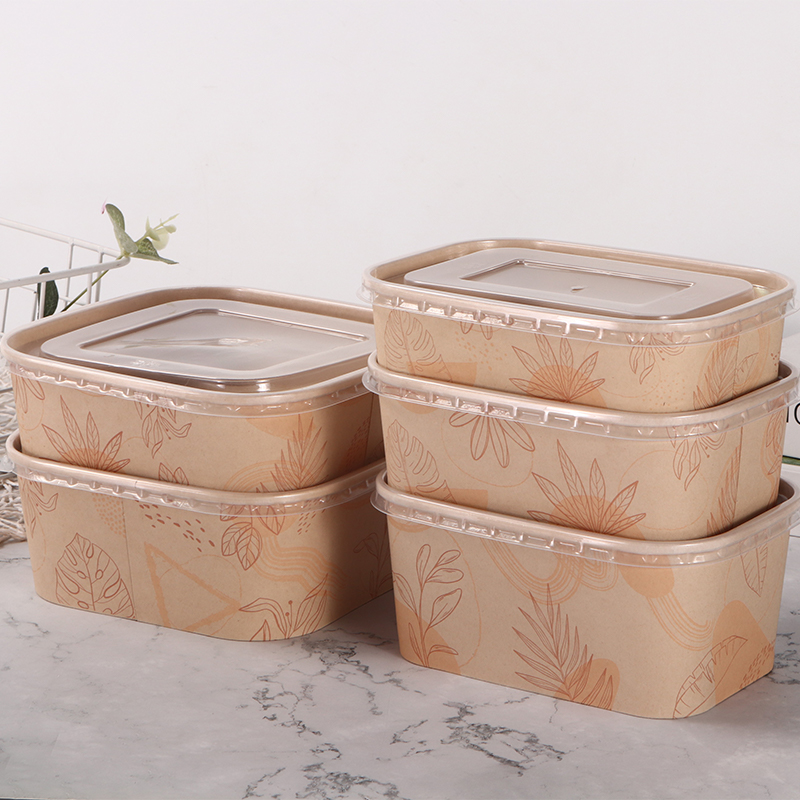 وعاء ورقي مستطيل ومربع